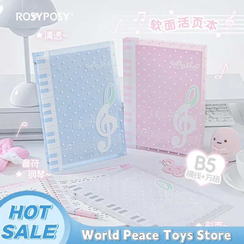 Blank Sheet Music Notebook - Caderno de Folhas Soltas Rosyposy Melody